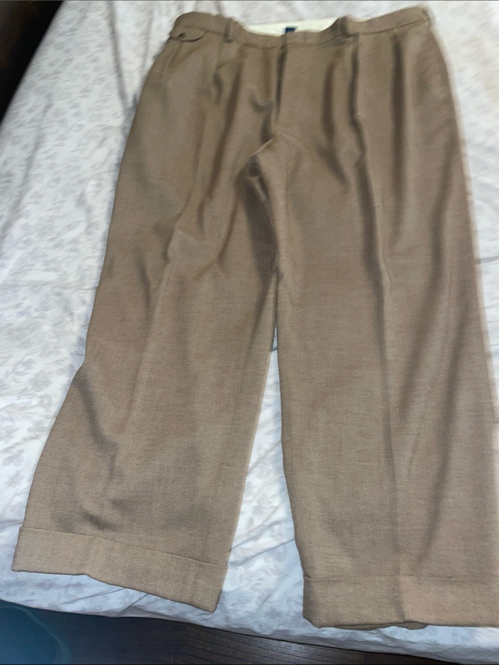 Ralph Lauren Polo Golf Wide Leg Tan Trousers 42x32